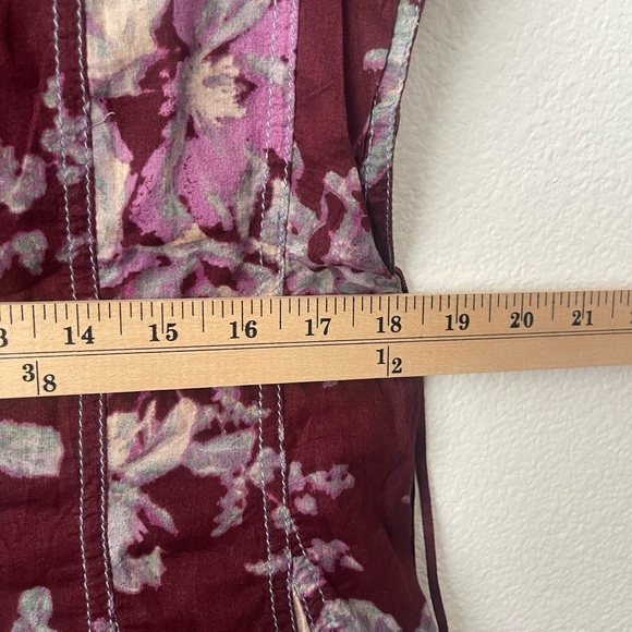 Free People BOHO Sully Mini Dress Purple Floral Print Flared Raisin Sz XS - Picture 9 of 11